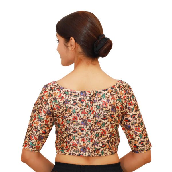 Multi Print Boat Neck Blouse - Image 3