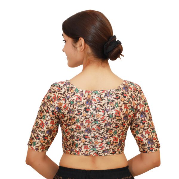 Multi Print V Neck Blouse - Image 3