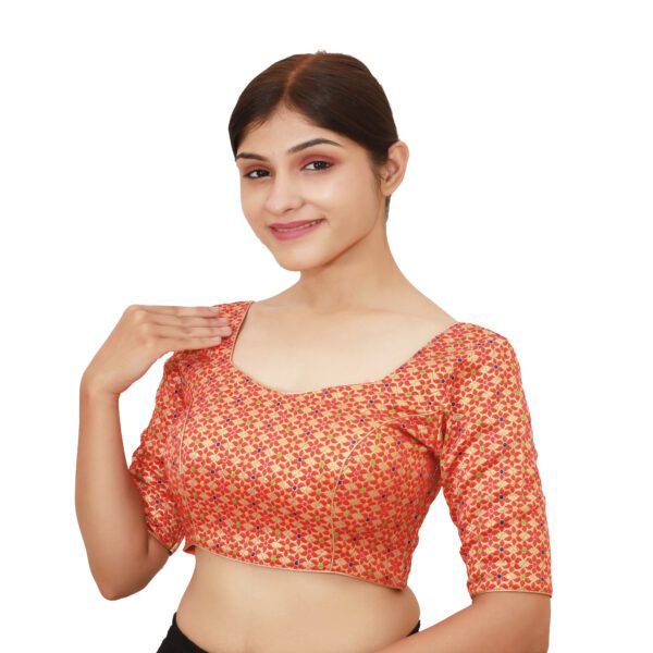 Red Sweetheart Neck Blouse - Image 2