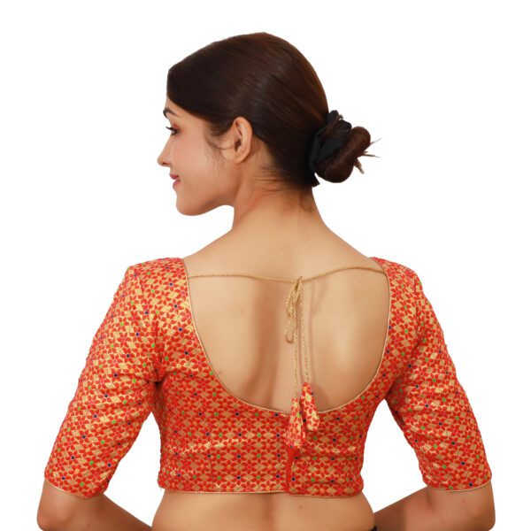 Red Sweetheart Neck Blouse - Image 3