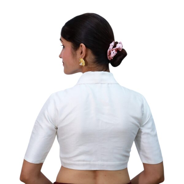 White Collar Padded Blouse - Image 3