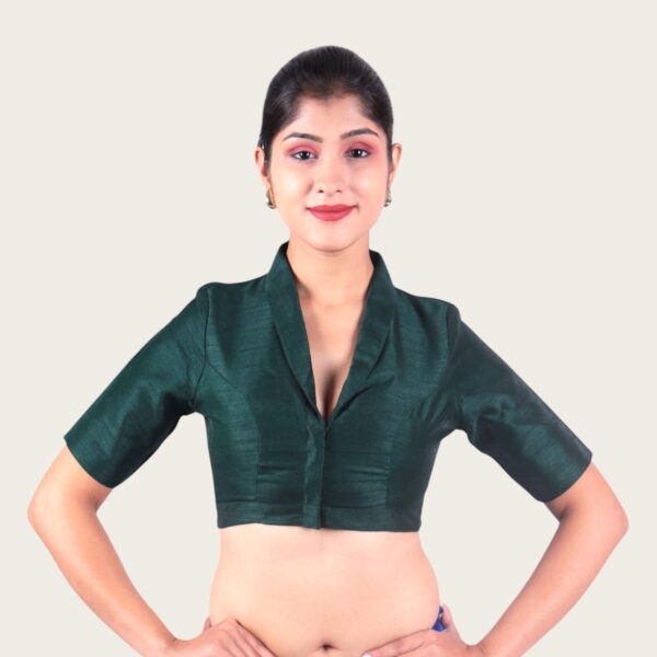 Green Collar Padded Blouse