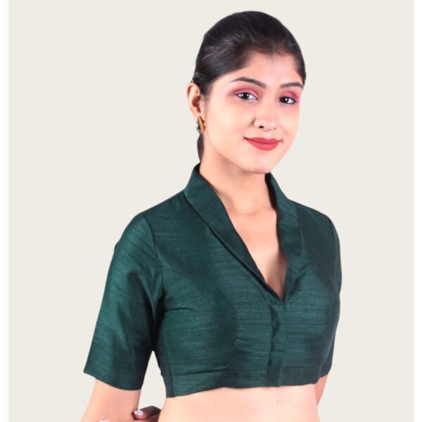 Green Collar Padded Blouse - Image 2