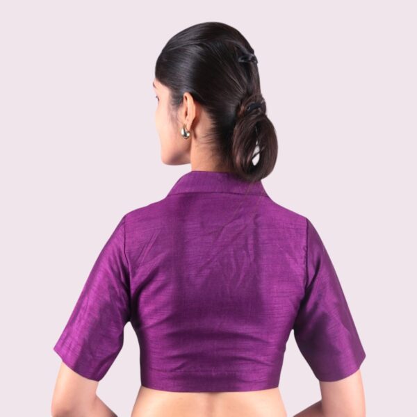 Purple Collar Padded Blouse - Image 3
