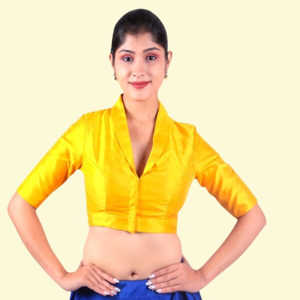 Mustard Collar Padded Blouse