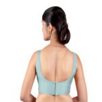 Teal Blue Sleeveless Padded Blouse - Image 2