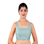 Teal Blue Sleeveless Padded Blouse