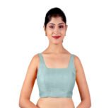 Teal Blue Sleeveless Padded Blouse