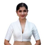 Elegant White Collar Neck Blouse - Image 2