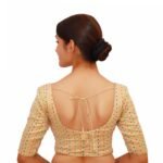 Elegant Gold Sweetheart Neck Blouse - Image 3
