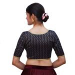 Black Cotton V-Neck Blouse - Image 3