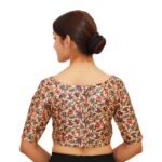 Fashionable Printed Saree Blouse | Multi-Print Boat Neck Blouse - Image 3