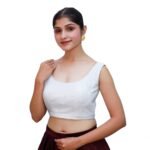 Silver Sleeveless Round Neck Blouse - Image 2