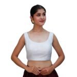Silver Sleeveless Round Neck Blouse - Image 4