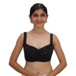 Black Silk Spaghetti Strap Padded Blouse - Image 2