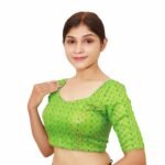 Green Sweetheart Neck Blouse - Image 2