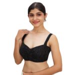 Black Silk Spaghetti Strap Padded Blouse