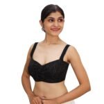 Black Silk Spaghetti Strap Padded Blouse - Image 4