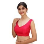 Red Sleeveless Sweetheart Blouse - Image 2