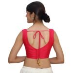 Red Sleeveless Sweetheart Blouse - Image 3