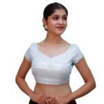Silver Sweetheart Neck Blouse - Image 4