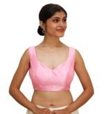 Pink Sleeveless Sweetheart Neck Blouse - Image 4