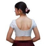 Silver Sweetheart Neck Blouse - Image 3