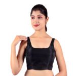 Black Silk Sleeveless Padded Blouse - Image 4