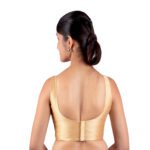 Gold Silk Padded Sleeveless Blouse - Image 2