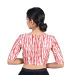 Art Silk Maroon Tie-Dye V-Neck Saree Blouse for Women - Image 3