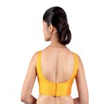 Mustard Silk Sleeveless Padded Blouse - Image 2