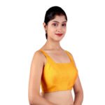 Mustard Silk Sleeveless Padded Blouse - Image 3