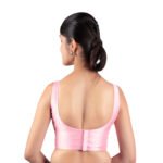 Pink Silk Sleeveless Padded Blouse - Image 2