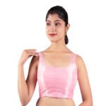 Pink Silk Sleeveless Padded Blouse - Image 3
