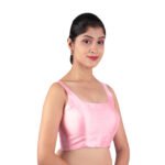 Pink Silk Sleeveless Padded Blouse - Image 4