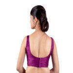 Vibrant Purple Silk Sleeveless Padded Blouse - Image 2