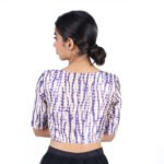 Art Silk Purple Tie-Dye Printed V-Neck Blouse for Women - Image 3