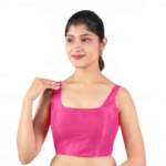 Silk Rani Pink Sleeveless Padded Blouse - Image 3