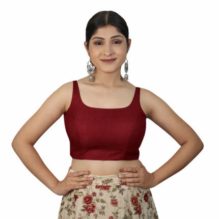 Maroon Sleeveless Blouse