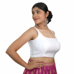 Womens Silk Solid Sleeveless Padded Blouse - Image 6