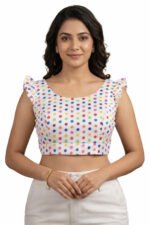 Polka Dot Ruffle Sleeve Blouse