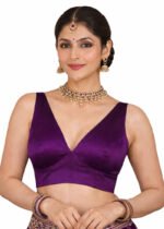 Purple Silk V-Neck Blouse