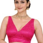 Rani Pink Silk V-Neck Blouse