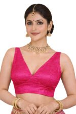 Rani Pink Silk V-Neck Blouse
