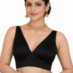 Black Silk V-Neck Blouse